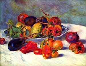 Still life with tropical fruits by Pierre-Auguste Renoir Giclee Repro on Canvas - Picture 1 of 1