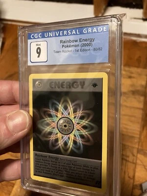 CGC 9 MINT Rainbow Energy Team Rocket 1st Edition 80/82 Rare Pokemon Card psa - Image 1 of 2