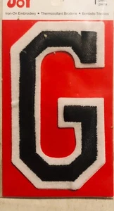 Joy Brand Letter G Black Embroidered Iton On Patch 3” - Picture 1 of 1