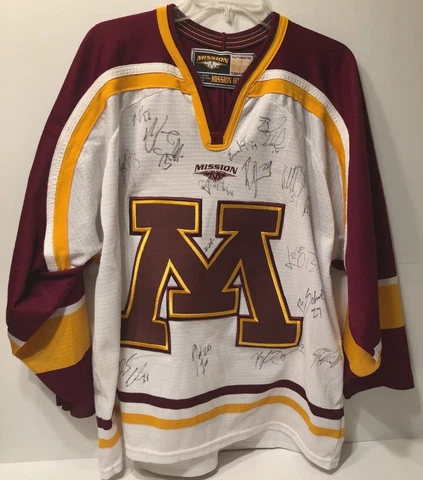 MINNESOTA GOLDEN GOPHERS Maroon White NCAA Big Ten Mission Signed Team Jersey M Cover