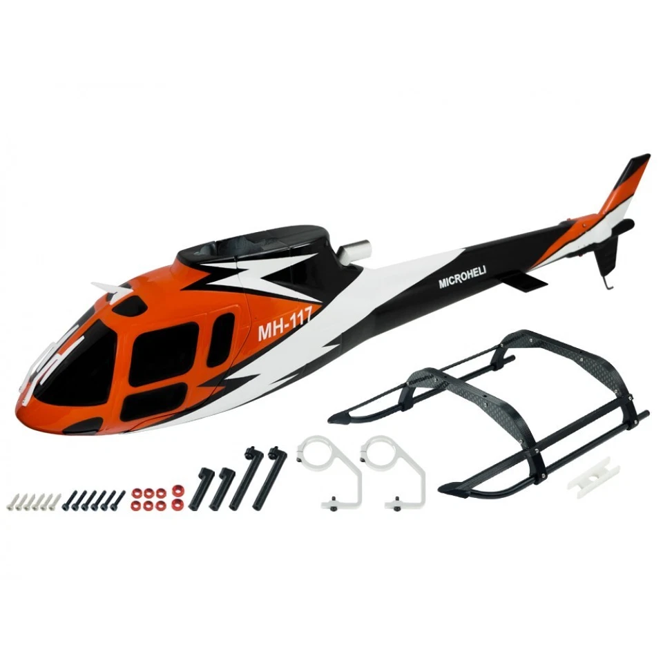 Microheli Airbrush Fiberglass AS350 Scale w/ Landing Gear - BLADE 450X/330X/330X - Image 1 of 2
