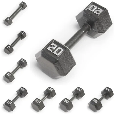 1x Dumbbell Single Cast Iron Hex Dumbbell, 3/5/10/15/20/25/30/35/40lb, US STOCK - Image 1 of 4