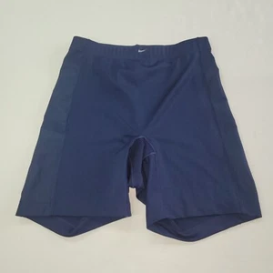 Nike Shorts Women S Blue 6" DriFit Compression Volleyball Workout Mesh Side Logo - Picture 1 of 11