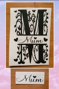 Mum Monogram bottle vinyl decal with Mum decal for glass mother family - Picture 1 of 3
