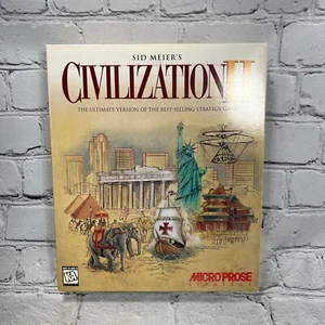 Sid Meier's Civilization II PC Big Box CD-ROM 1996 MicroProse Poster - Picture 1 of 7