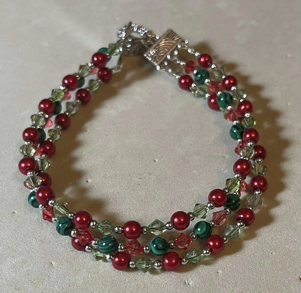 Green Malachite Multi Strand Bracelet  - Image 1 of 1