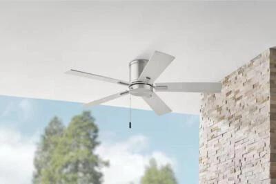 Hampton Bay Grantway 48 in. Indoor/Covered Outdoor Nickel Low Profile Celing Fan - Image 1 of 3