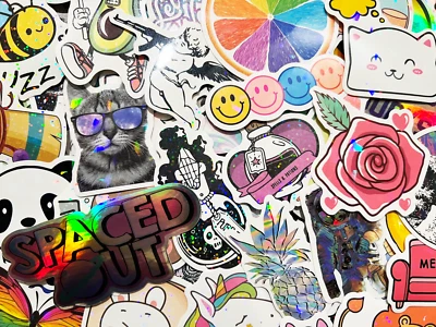 10-100 Random Holographic & Shiny Sticker Pack Rainbow Light Lot Set Bulk Group - Image 1 of 4