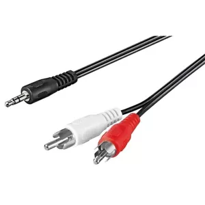 Audio-/Video-Kabel 3m 2-fach Cinch-Stecker auf 3,5mm Klinkenstecker schwarz - Bild 1 von 1