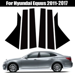 For Hyundai Equus 2011-17 Car Window Pillar Posts Sticker Cover Trim Black 6pcs - Picture 1 of 15