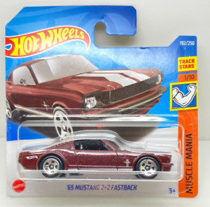 HOT WHEELS '65 FORD MUSTANG 2+2 FASTBACK 1/10 MUSCLE MANIA  MINT SHORT CARD 132