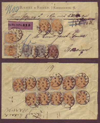 DENMARK - CLASSIC Cover with AMAZING HIGH FRANKING - MUST SEE !! Cover