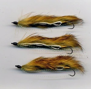 Trout Flies: Natural Snake Fly Gold x 3 size 8 hook. All tied in the UK (115d) - Picture 1 of 3
