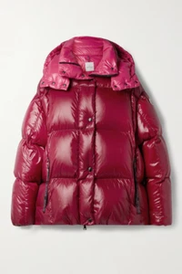 Nuevo con etiquetas abrigo tampón de plumón Paraná Moncler al por menor $1995 Borgoña - Imagen 1 de 5