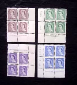 QUEEN ELIZABETH II STAMPS ~ FOUR BLOCKS OF FOUR ~ CANADA STAMPS ~ 1953 ~ MNH - Picture 1 of 2