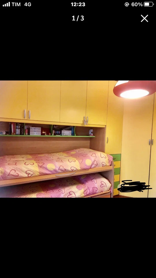 Cameretta a ponte con cabina armadio angolare con 2 letti marca Moretti - Immagine 1 di 3