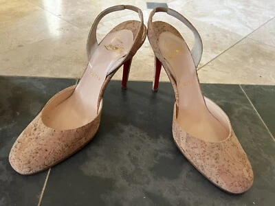 Nuevo Christian Louboutin Tacones Zapatos Cordones Rojo Suelas 37.5 7.5 8 Caja Foto 1 de 4