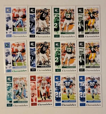 2020 Panini Chronicles Barry Sanders Dick Butkis Joe Namath Brett Favre HOF Lot - Image 1 of 4