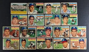 1956 Topps Baseball Set Break Milwaukee Braves Lot 18 Cards - Picture 1 of 3