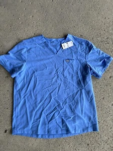 Figs Scrub Mens XXL Chisec Three Pocket Top Blue Technical Stretch Spandex - Picture 1 of 7