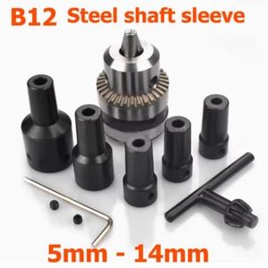 5mm ~ 14mm B12 Drill Chuck Clamp Coupling Connector Steel Shaft Sleeve Screw Kit - Picture 1 of 37
