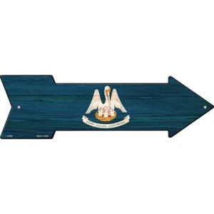 Louisiana Staatsflagge Neuheit Metallpfeil Schild Richtung 17" x 5" Wanddekoration - Bild 1 von 1