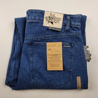 Volcom Entertainment Jeans Mens Size 36 Noa Deane Loose Tapered Blue Denim NEW - Image 1 of 4