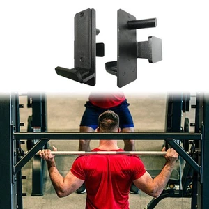 J Hooks for Squat Rack Steel to Hold Weight Lifting Bar Strength Training - Picture 1 of 6