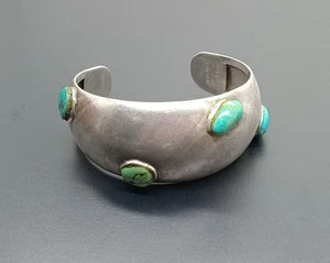 VTG 925 Silver Belgiorno Argentine 1970's Silversmith, Bracelet Turquoise Stones - Picture 1 of 14