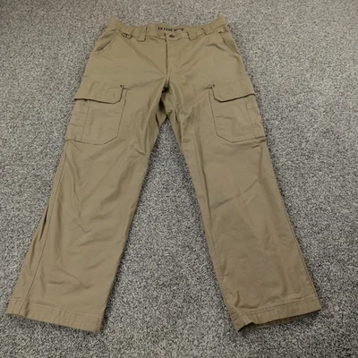 Pantalones Duluth Para Hombres 36X30 Beige Lona Flexible Manguera contra Incendios Carga Relajada Trabajo Elástico Foto 1 de 4