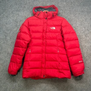 Chaqueta The North Face para mujer talla XS roja Summit Series 900 plumón con capucha acolchada - Imagen 1 de 14