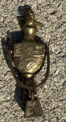 Vintage Brass Bells Of Sarna Door Knocker With Bell - Image 1 of 4