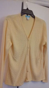Jennifer Moore Acryl Zopfmuster Pullover weich buttergelb Medium M L/S - Bild 1 von 4