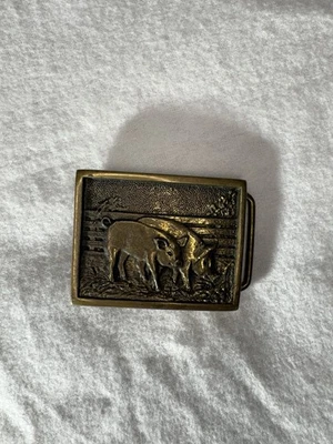 Hebilla de cinturón de latón BTS Vintage 1978 cerdo/cerdo Foto 1 de 4