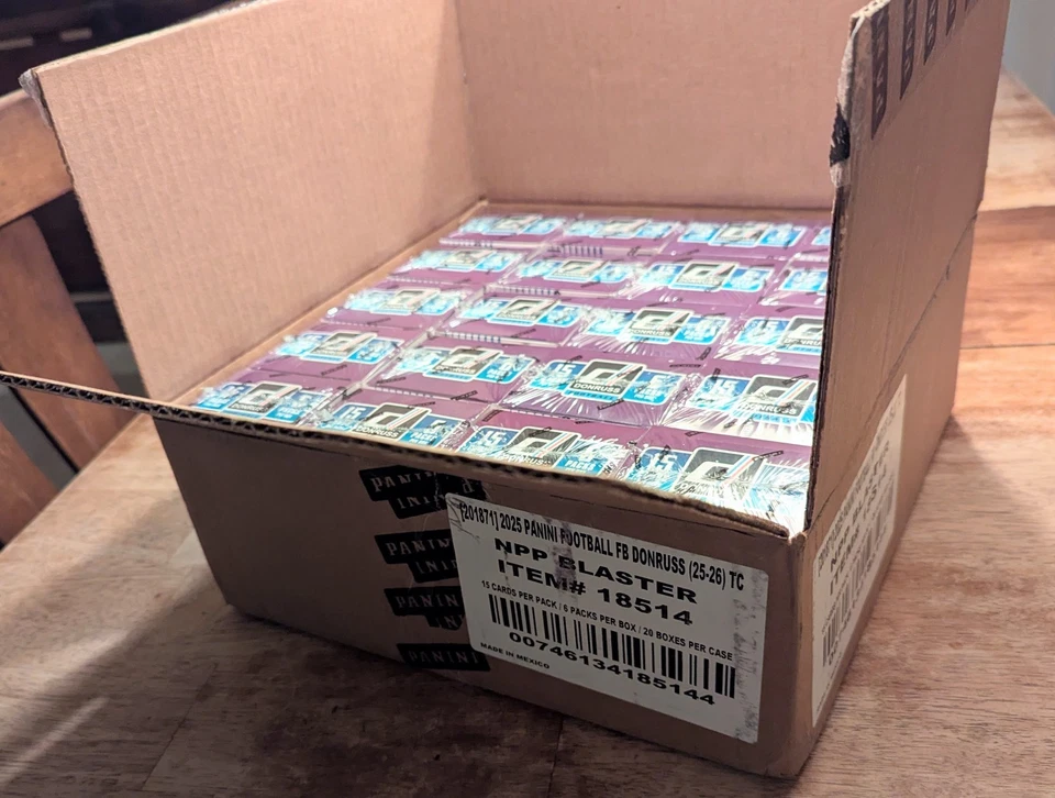 Футбольная бластерная коробка 2025 Donruss NFL — 20 запечатанных бластерных коробок  - Изображение 1 из 1