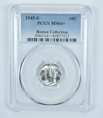 1945-S Mercury Dime Boston Collection MS64+ PCGS Blue Label - Image 1 of 4