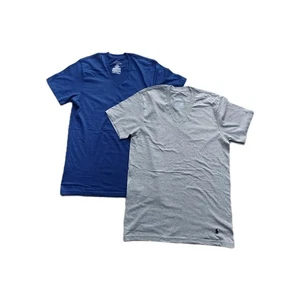 Ralph Lauren Hombres 2pk Azul Gris Cuello en V Camiseta Talla Pequeña 34 36 Loungewear Camiseta - Imagen 1 de 8