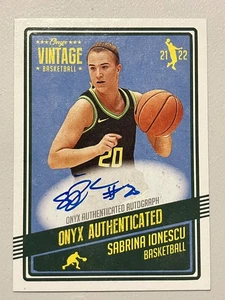 2021 Onyx Vintage SABRINA IONESCU Authentic Auto Blue ON CARD LIBERTY - Picture 1 of 2