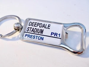 PRESTON STADIUM ROAD BADGE STREET SIGN BOTTLE OPENER KEYRING KEY FOB CHAIN GIFT - Picture 1 of 2