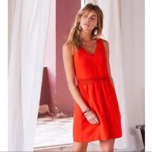 Sezane Daniela ärmelloses Kleid korallenrot Größe 36 US 4 - Bild 1 von 12