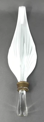 Aplique de pared de vidrio artístico de hoja blanca grande vintage de Murano pantalla sin placa posterior Foto 1 de 4