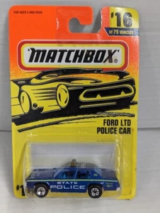 Vintage 1996 #16 Matchbox Ford LTD Police Car State Police - Blue - Sealed new - Picture 1 of 1