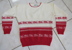 Vintage Thats Me  Sweater Pull-Over Large Red & White 100% Acrylic Made In Macau