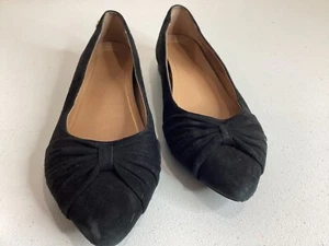 Vionic Flats 7.5 Suede Pointed Shoes 7.5 Comfort Ballet Flats Bow - Picture 1 of 14