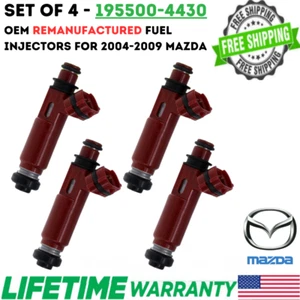Genuine Set of 4 Denso Fuel Injectors for 2004-2009 Mazda RX8 1.3L 195500-4430 - Picture 1 of 6