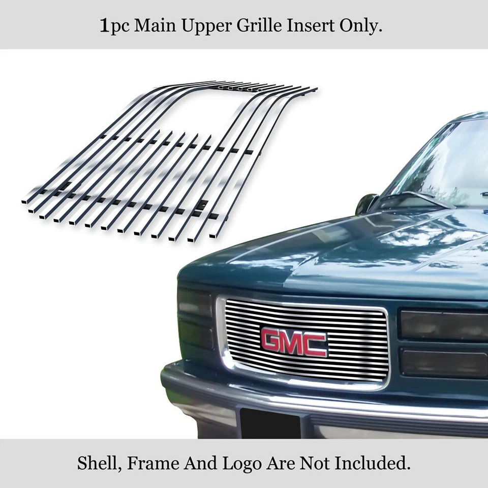 Fits 1994-1998 GMC C/K Pickup/Suburban Main Upper Stainless Chrome Billet Grille - Image 1 of 4