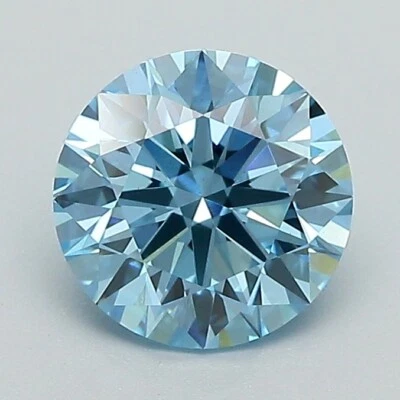 Round 1.37 ct Fancy Vivid Blue VS1 IGI Certified Lab Grown CVD Diamond - Image 1 of 4