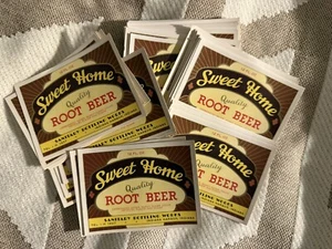 Sweet Home Beverage 5 Vintage Root Beer Bottle Labels, Indiana Harbor, IN - Picture 1 of 3