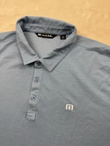 Travis Mathew Polo Mens 2XL Short Sleeve Pima Cotton Blue Langley Golf Shirt - Picture 1 of 9