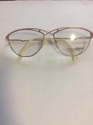 Nuevas monturas de gafas alemanas vintage CL2000 rosa y dorado estilo glam de los años 50’s Foto 1 de 4